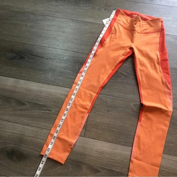 Outdoor Voices SuperForm 7/8 Leggings Orange Color Block Womens Size XS - Picture 4 of 12